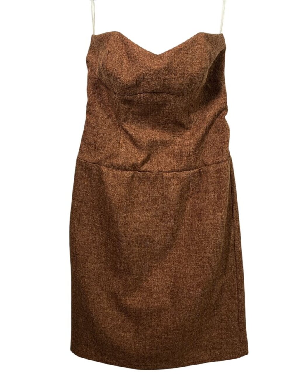 Molly New York Womens Size 2 Brown Strapless Sheath Dress Cocktail Classic